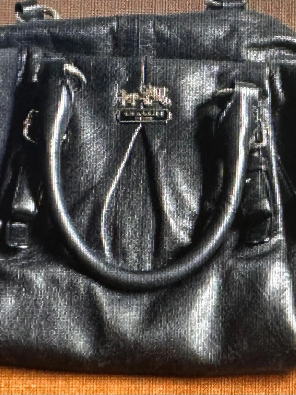 Coach Madison Black Juliet Hand Bag Purse w Dust Cover